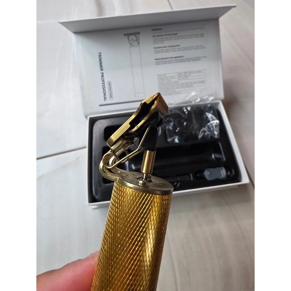 Vintage T9 Professional Trimmer Cordless Hair Clipper Gold‎ USB Rechargeable W2